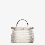 FENDI Peekaboo Mini White crocodile leather bag